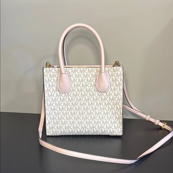 Michael Kors Pink and Cream Satchel with Gold Hardware - Picture 3 of 6